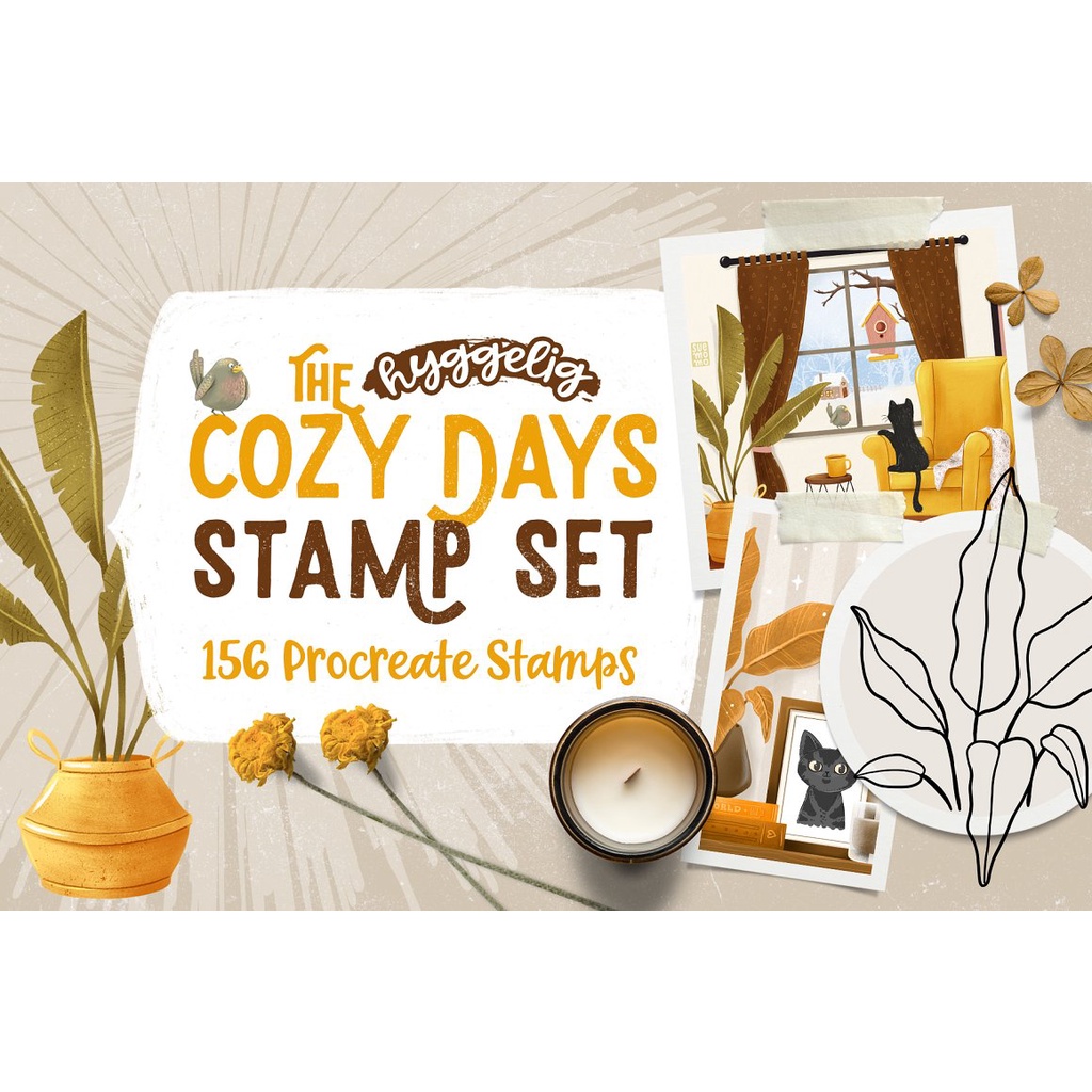 Procreate Brush - Cozy Days Stamp Set for Procreate