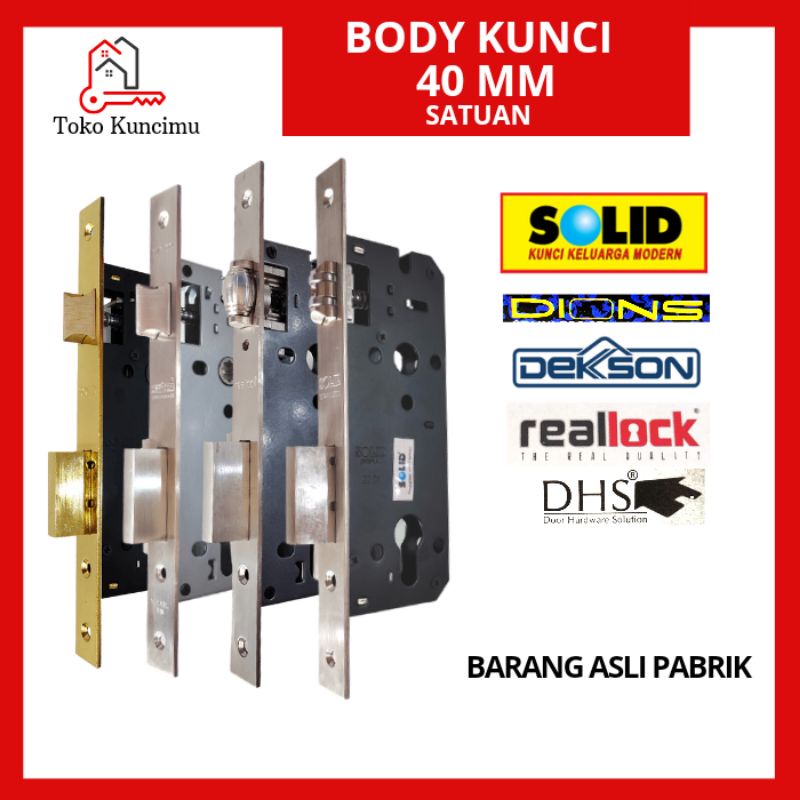 BODY KUNCI MORTISE LOCK KUNCI RUMAH PINTU SET PELOR LIDAH DEKSON SOLID 40MM