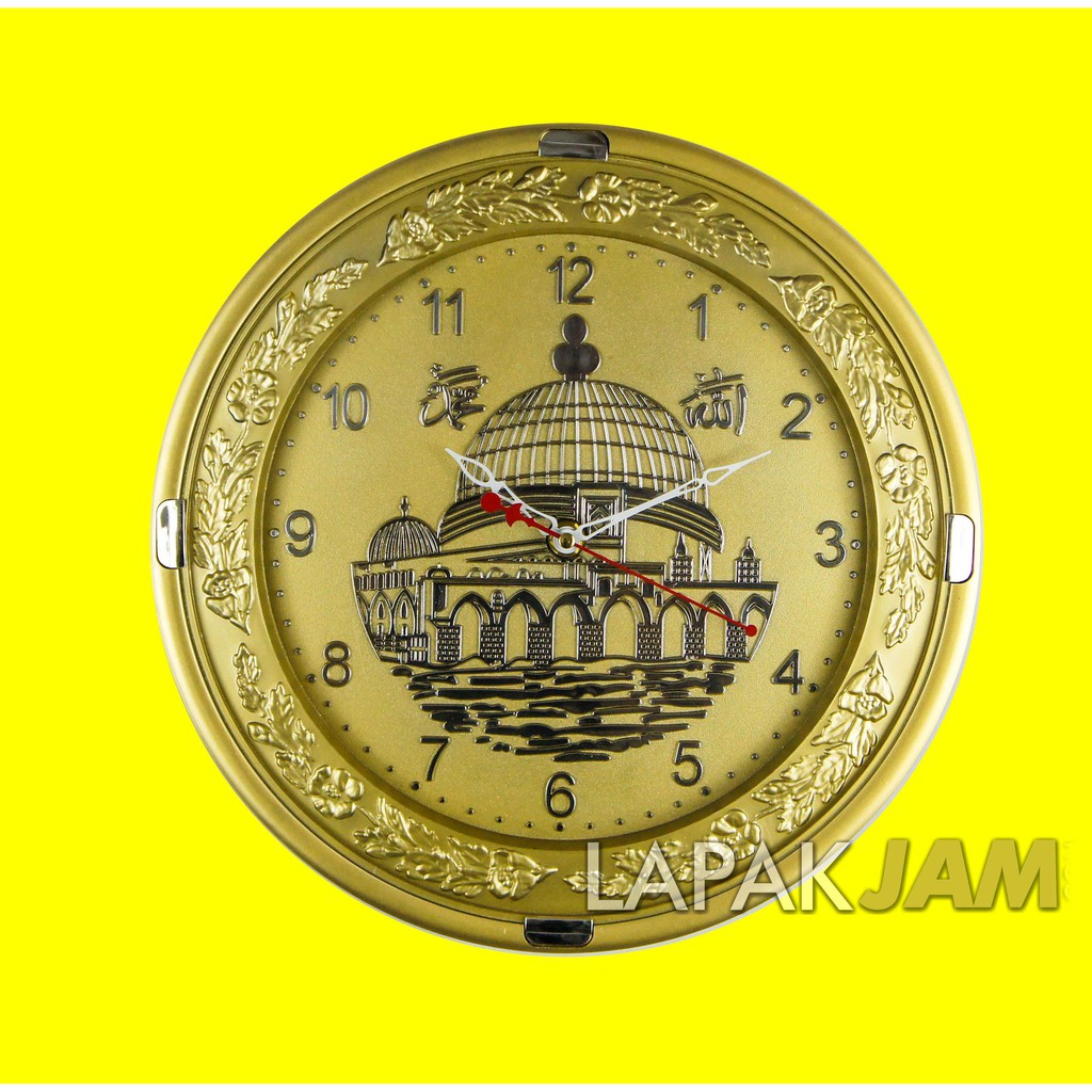 Jam Dinding Islami Unik Dekorasi Rumah Wall Clock Sweep Movement ESA YM-3017