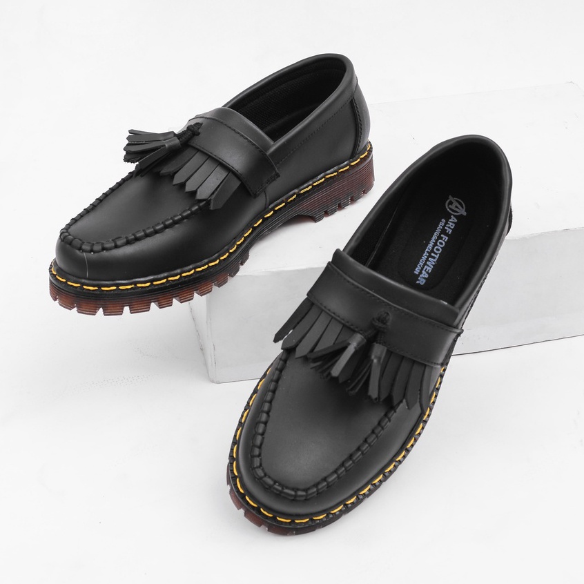 MARTIN BLACK |ManNeedMe x ARF| Sepatu Pantofel Pria Wanita Loafers Formal / Kantor ORIGINAL