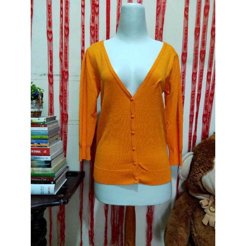 PRELOVED KARDIGAN RAJUT VINO ROUGE ORANGE