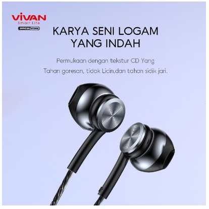 Headset VIVAN Q12 Full Bass Konektor L HANDSFREE GARANSI RESMI