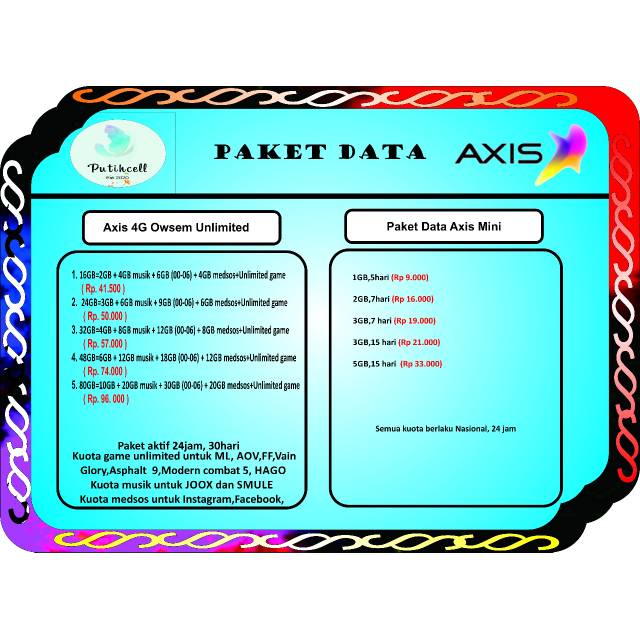 Paket Data Axis 4G Owsem Unlimited