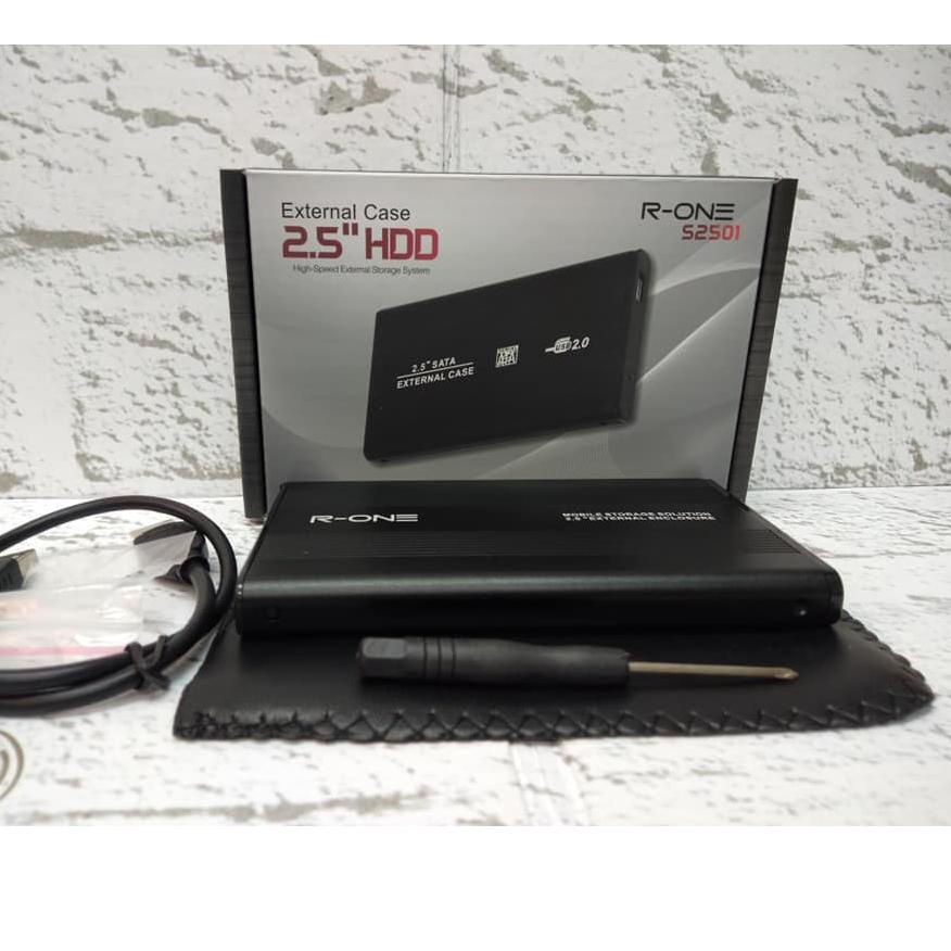 ❃ ENCLOSURE R-ONE Casing Hardisk External 2.5" SATA USB 2.0 METAL ✵