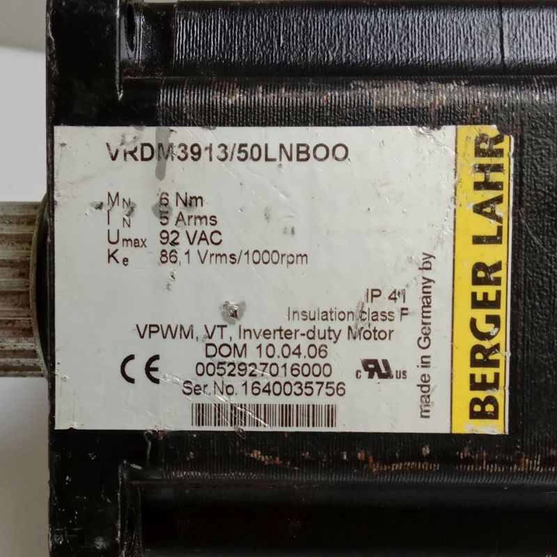 VRDM3913/50LNBOO BERGER LAHR STEPPING MOTOR 5A Size Nema 34