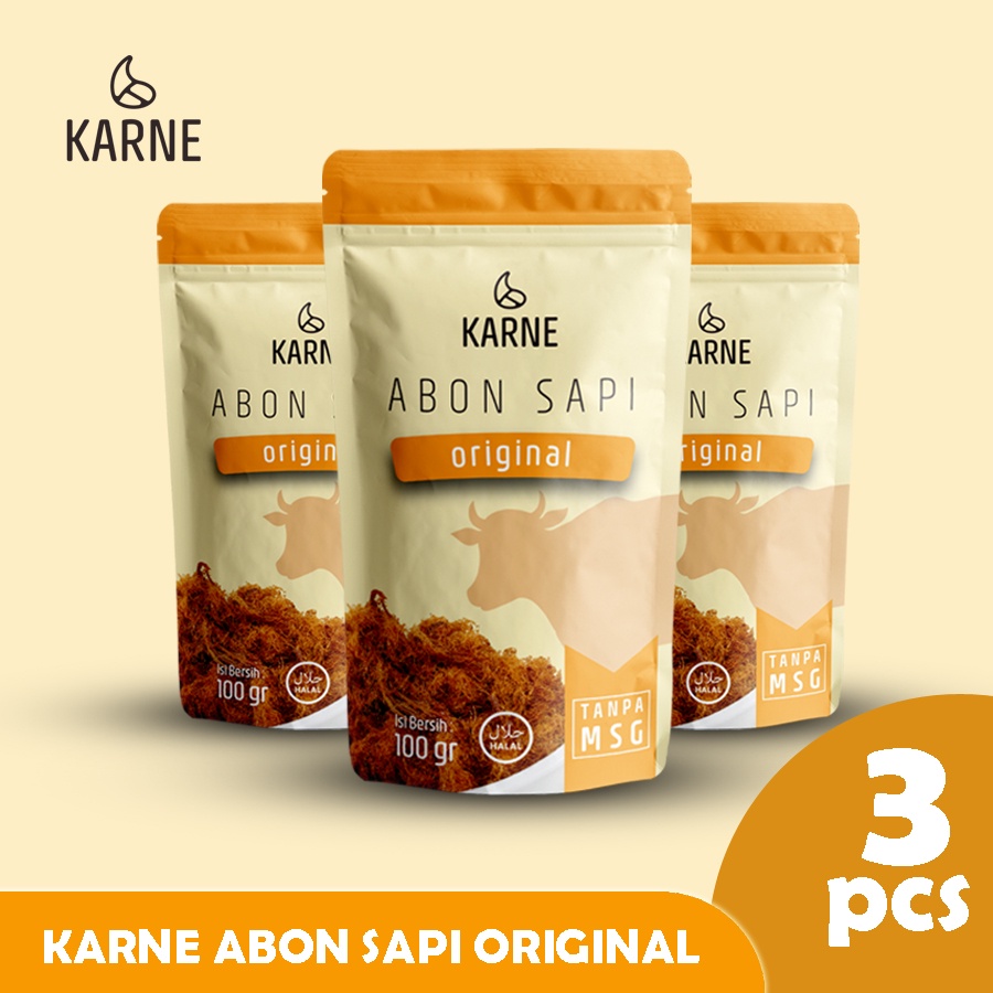 

Beef Floss Crunchy Abon Sapi Original Karne Paket 3pcs 100gram