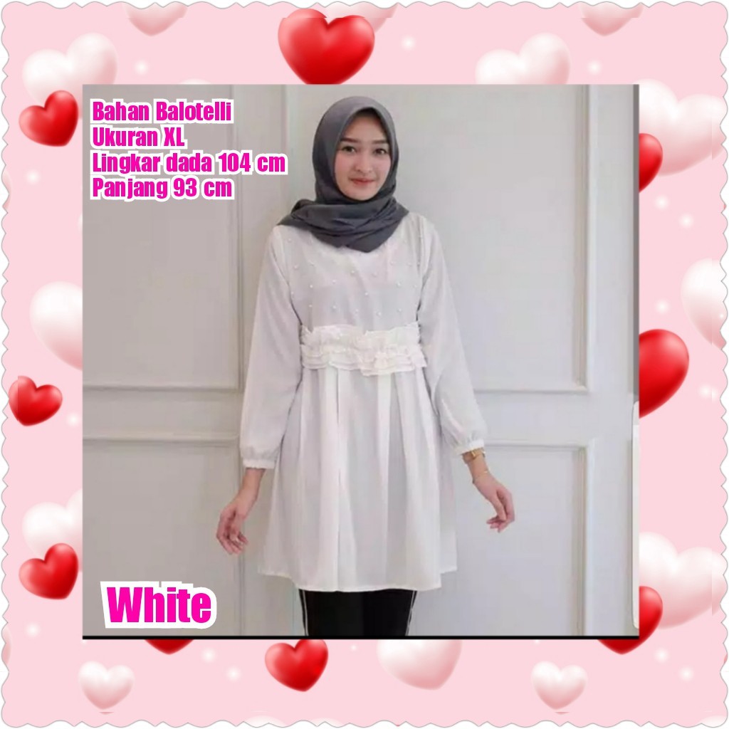 ALMA TOP TUNIK / PEACH / BLACK/ WHITE / YELLOW /TERPOPULER /TERLARIS/TERMURAH/KONDANGAN/PESTA