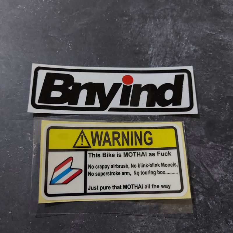 STICKER WARNING MOTHAI PRINCUT