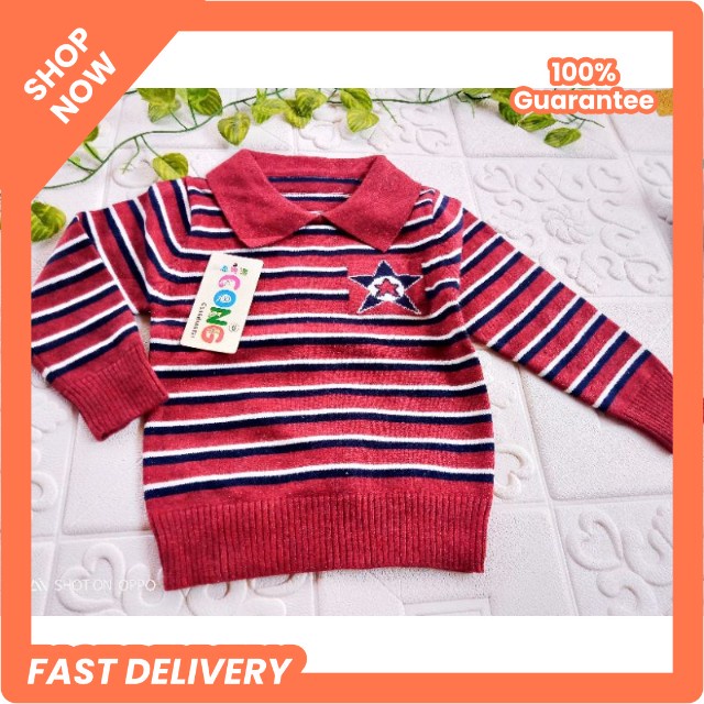 sweater kerah rajut import 1-4 tahun premium UNISEX / sweater rajut kerah anak cowok cewek import