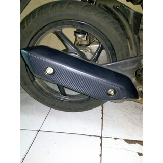 Cover Tutup Tameng Knalpot Motor Beat FI l Sparepart Variasi Pelindung Knalpot Beat Fi Best Quality Hitam One Size Charcoal  Murah