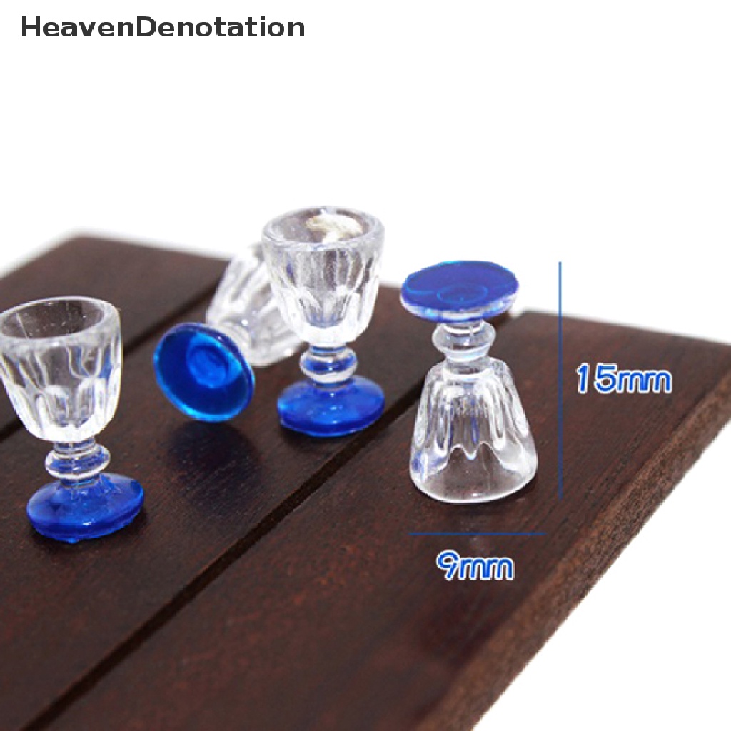 (Heavendenotation) 4pcs Miniatur Gelas Wine / Bir Transparan Untuk Dekorasi Rumah Boneka