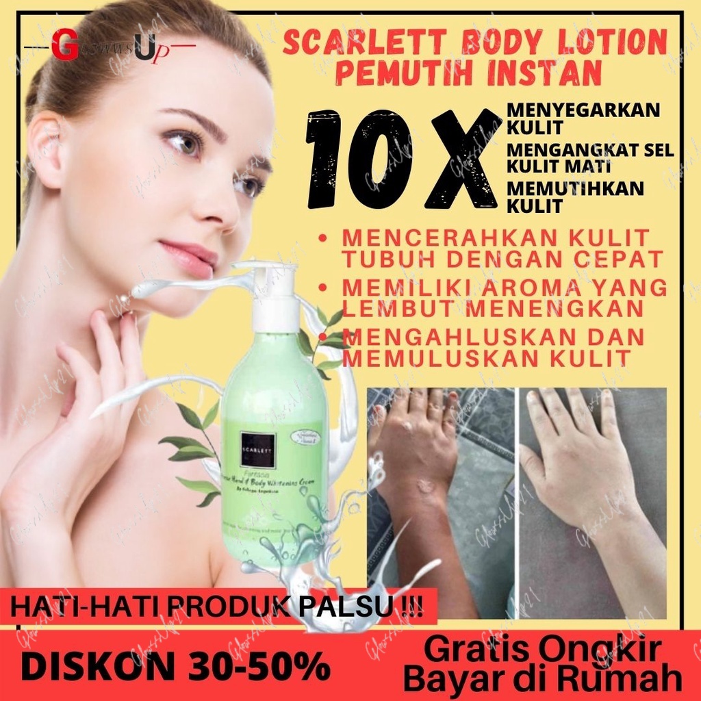 SCARLETT BODY LOTION FANTASIA 300ML - LOTION BODY WHITENING PEMUTIH BADAN PERMANEN