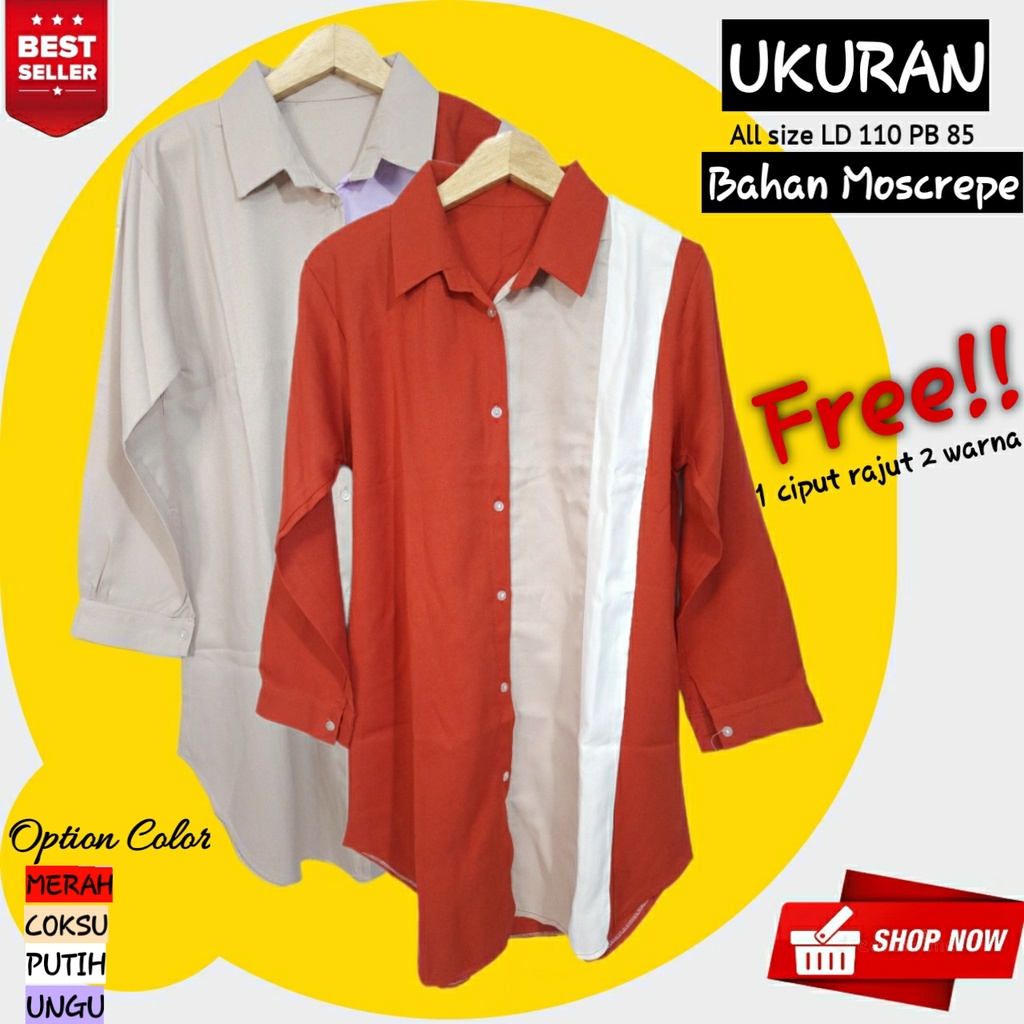 Baju Atasan Tunik Wanita Terbaru Lengan Panjang Baju Remaja Wanita Kekinian Edisi Lebaran 2022