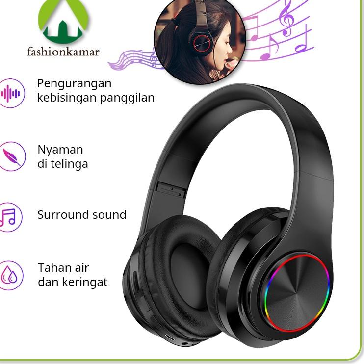 Garansi Kualitas Headphone Bluetooth Wireless Headset LED B39