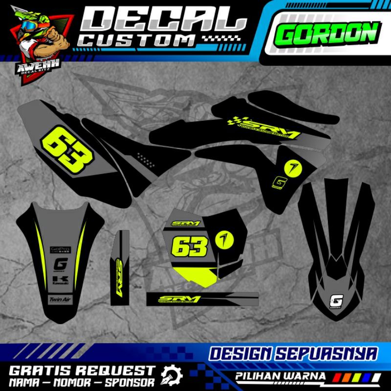 DECAL KLX GORDON SILVER STABILO CUSTOM