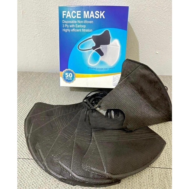 MASKER MEDIS HIJAB/NON HIJAB /DUCKBIL HITAM /PUTIH