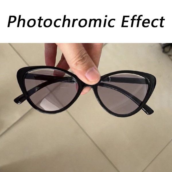 (FREE BOX)  Kacamata Photocromic Leopard Photocromic Wanita Korea Kacamata Anti Radiasi Wanita Fashion Cat Eye Eyeglasses