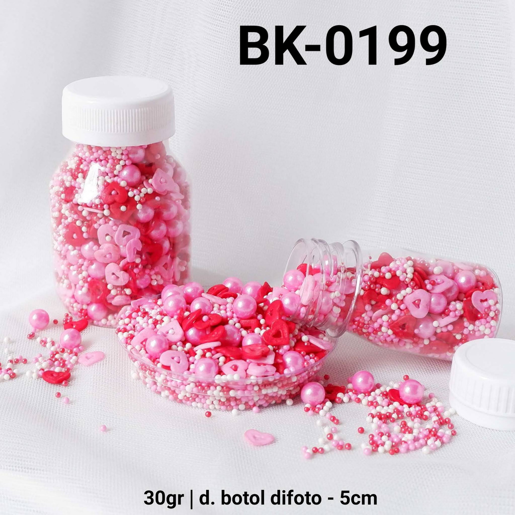 

BK-0199 YBB Sprinkles sprinkel 30gr 30 gram hati mix valentine