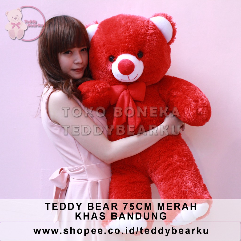 TEDDY BEAR 75CM XL MINIATUR KHAS BANDUNG MERAH [TB75RD]