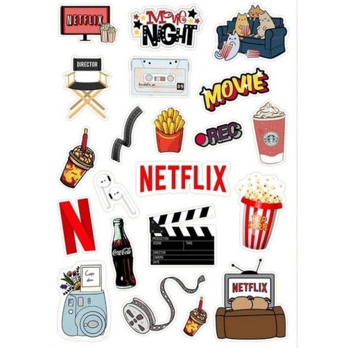 

(COD) NETFLIX Stiker pack aesthetic untuk laptop hp Stiker pack journaling custom