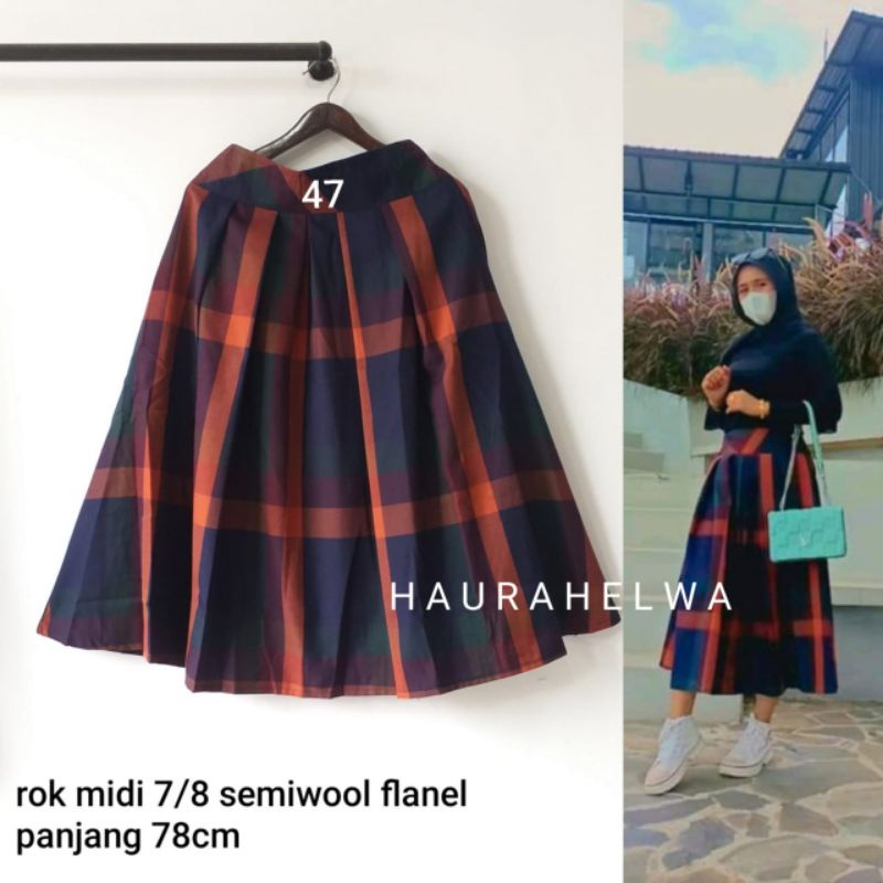 ROK FLANEL IMPORT MIDI 7/8 TARTAN HAURAHELWA-47