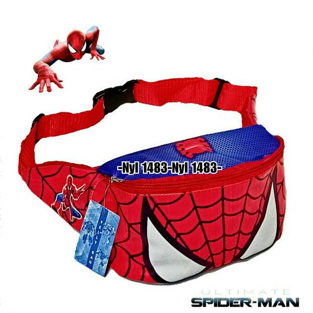 &quot;aurabagss&quot; - Tas Waistbags Anak Laki-Laki Tas Pinggang Spider Man Marvel Batman Boboiboy Tas Pinggang Karakter Advengers Terbaru