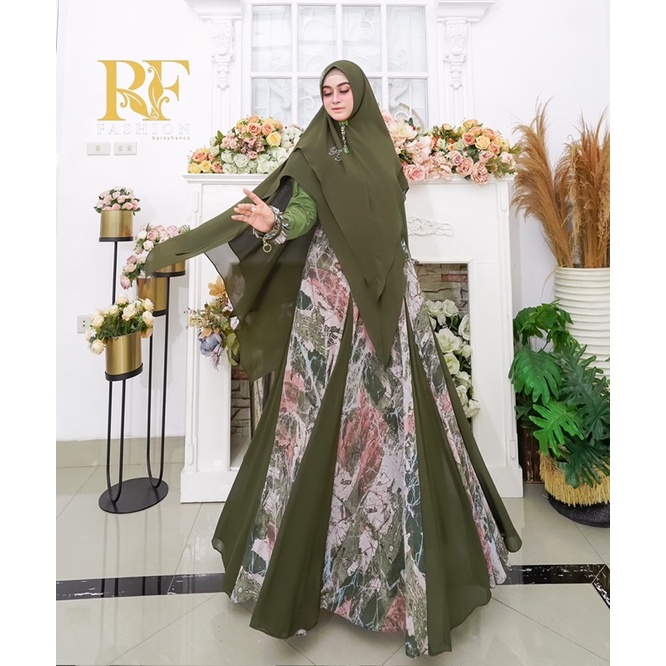 Elin Syari by RF Fashion by Rayhan Co Hijau Ceruty