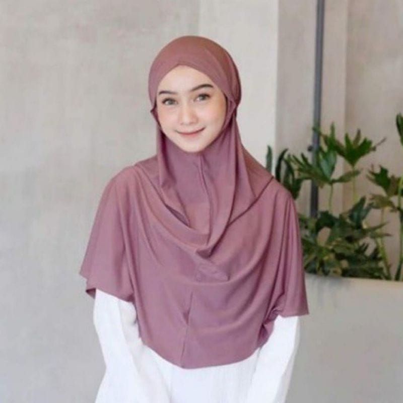 Hijab Bergo Maryam  // Hijab Instan Jersi // Bergo Maryam Hyget Super Tali Premium // Hijab Jumbo // Hijab Bergo Maryam Jersi Pd 75cm PB 85cm // Hijab Spor-1