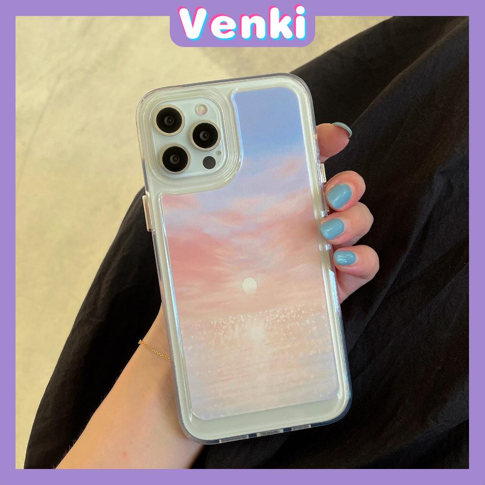 iPhone Case Silicone Soft Case Clear Case Thickened Shockproof Protection Camera Sunset Flower Compatible For iPhone 11 iPhone 13 Pro Max iPhone 12 Pro Max iPhone 7 Plus iPhone xr