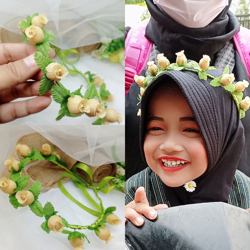 Yasafa Flower Crown Mahkota Bunga Head Chain Hiasan Kepala