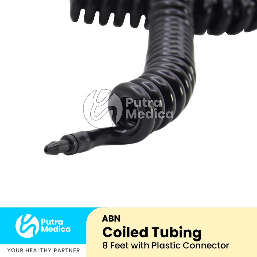 ABN Coiled Tubing 8 Feet with Plastic Connector / Selang Spiral Tube Tensi / Sparepart Tensi Stand / Replacement Part Tensimeter