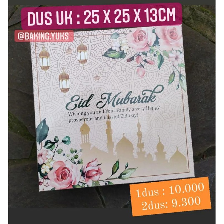 

BOX DUS PACKAGING IDUL FITRI/HAMPERS LEBARAN/25X25X13/BOX PINK