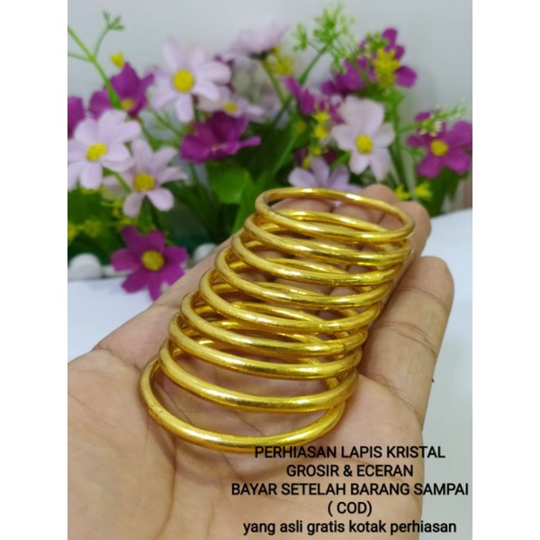 gelang keroncong emas 24k lapis kristal