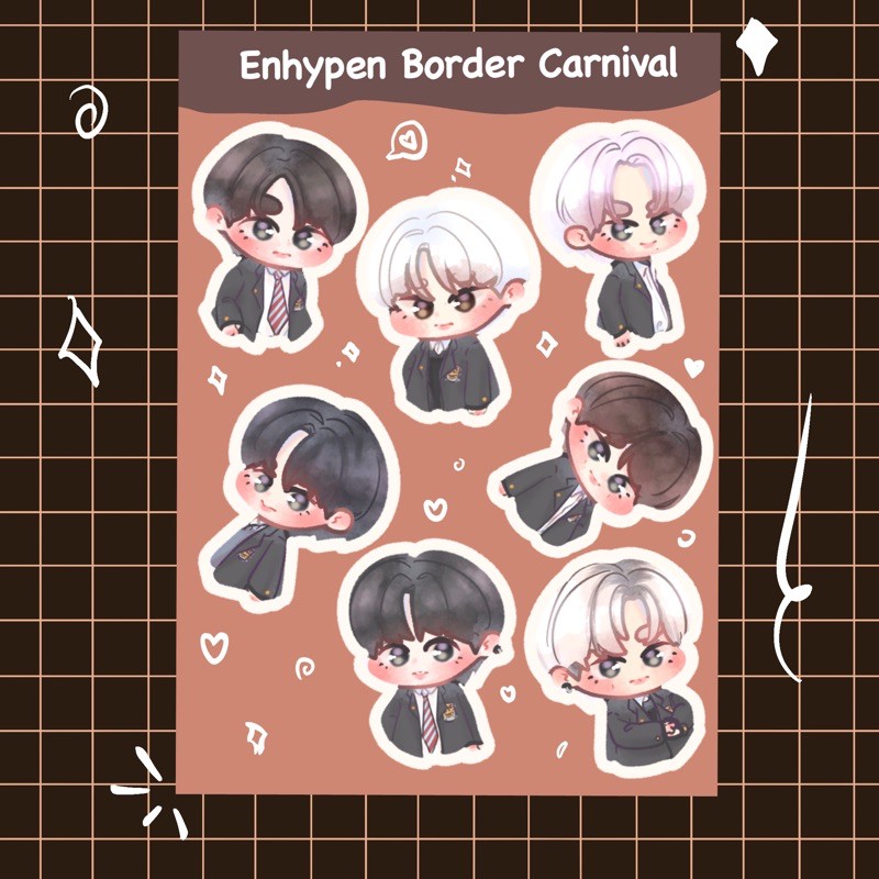 Enhypen Border Carnival Sticker Stiker Heeseung Jay Jake Sunghoon Sunoo Jungwon Ni-ki Stiker