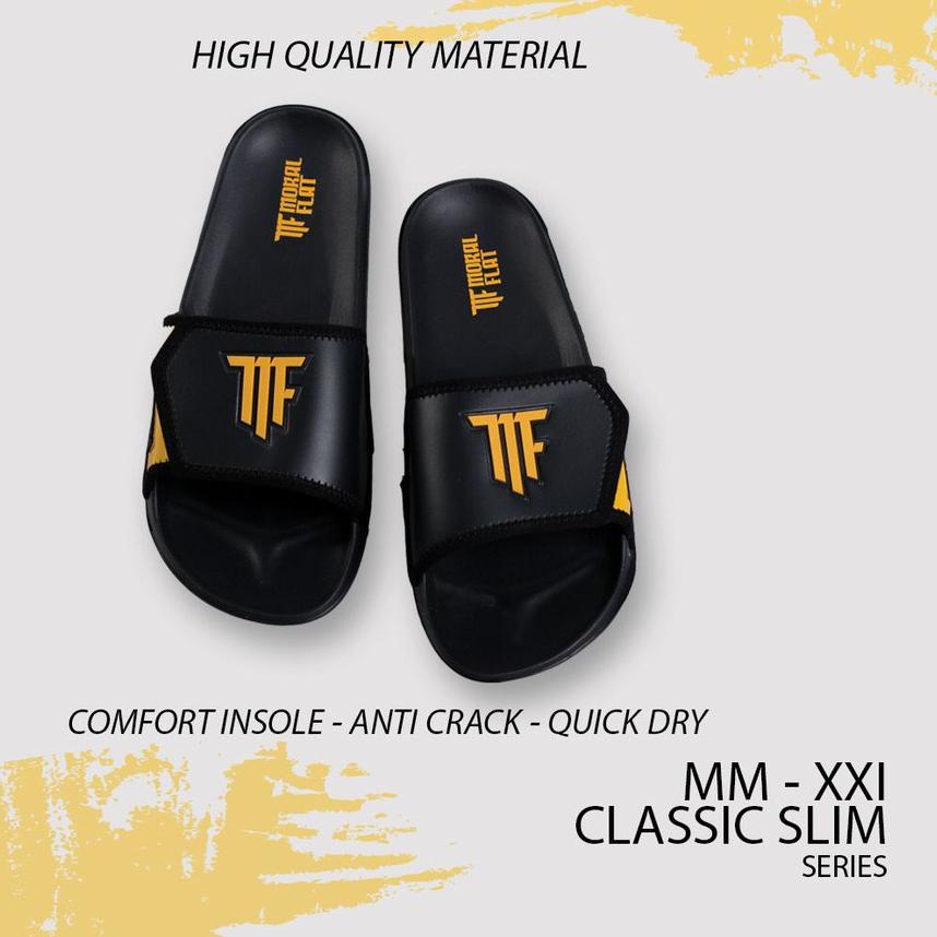 ✭ Moral Flat Sandal Slop Casual-Velcro Series-Yellow Black ❀