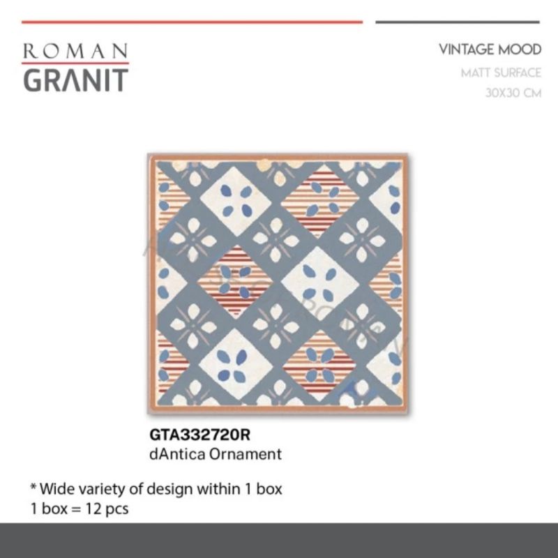 Roman Granit 30x30 dAntica Ornament (Vintage Mood) / Lantai Motif Tegel / Lantai Motif Jadul / Lanta