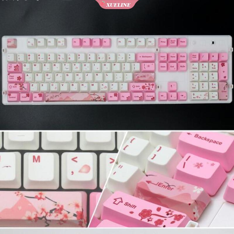 104-key OEM PBT Set Sublimation Pink color Keycap Switches Mechanical Keyboar |XUELI|