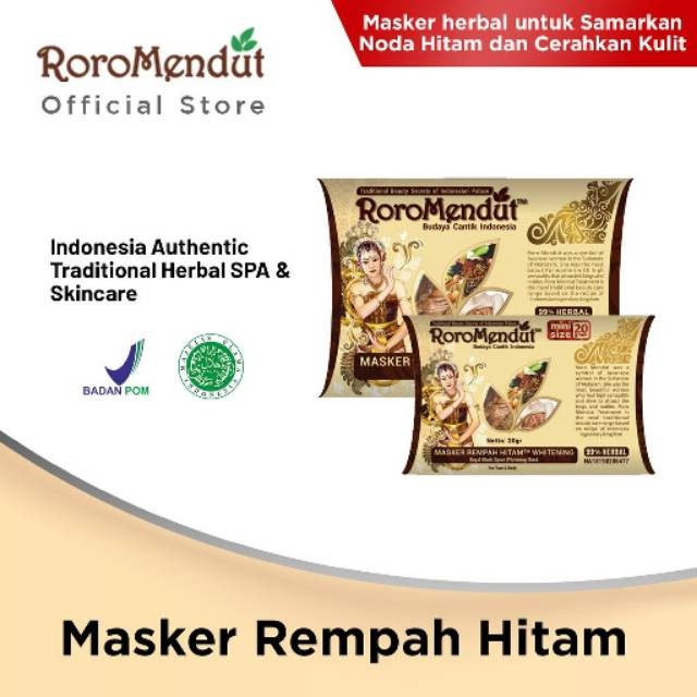 Masker Whitening Premium Organic Rempah Hitam Roro Mendut