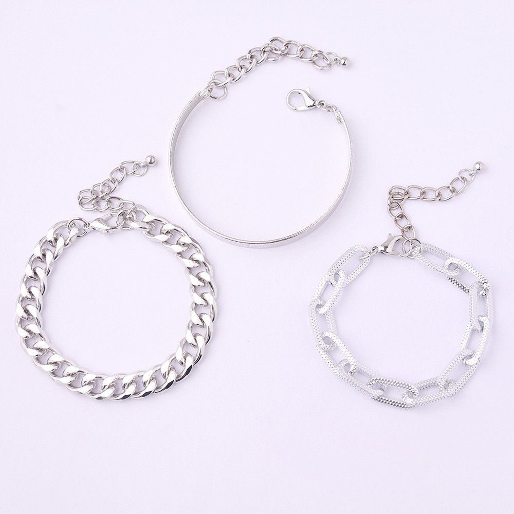 【COD Tangding】3Pcs/Set Bracelets European Style Retro Fashion Simple Design Women Jewelry