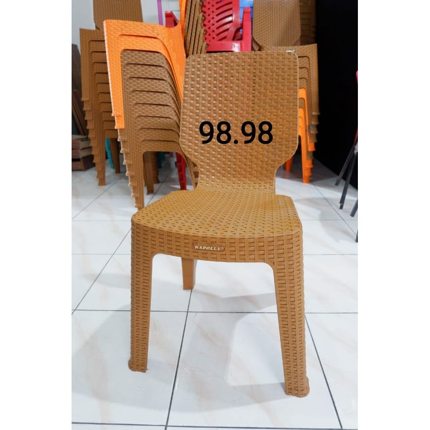 Kursi Makan Plastik Rotan Napoly - Kursi Plastik Rotan Murah - MEDAN