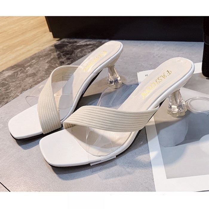 BJS411A - BEIGE/BLACK - Sepatu Heels Casual Wanita Cantik Import 6CM SEPATU PESTA WANITA HIGH HEELS SEPATU SANDAL HAK BENING FASHION IMPORT TERMURAH TERLARIS TERBARU BAGSTORE JAKARTA JSH411A