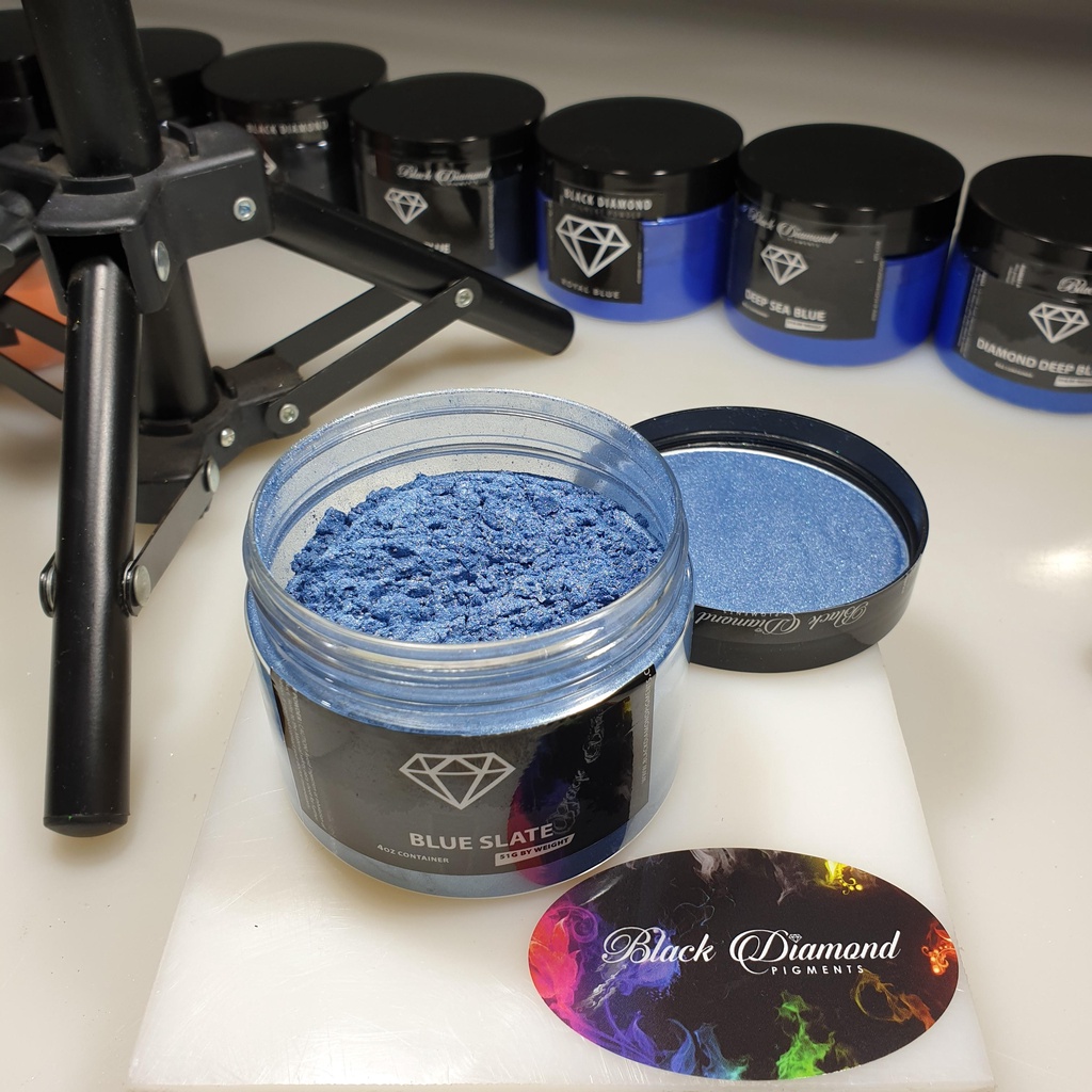 

SINGLE TONE BLUE SLATE MICA POWDER PIGMENT BLACK DIAMOND ORIGINAL 5 GR