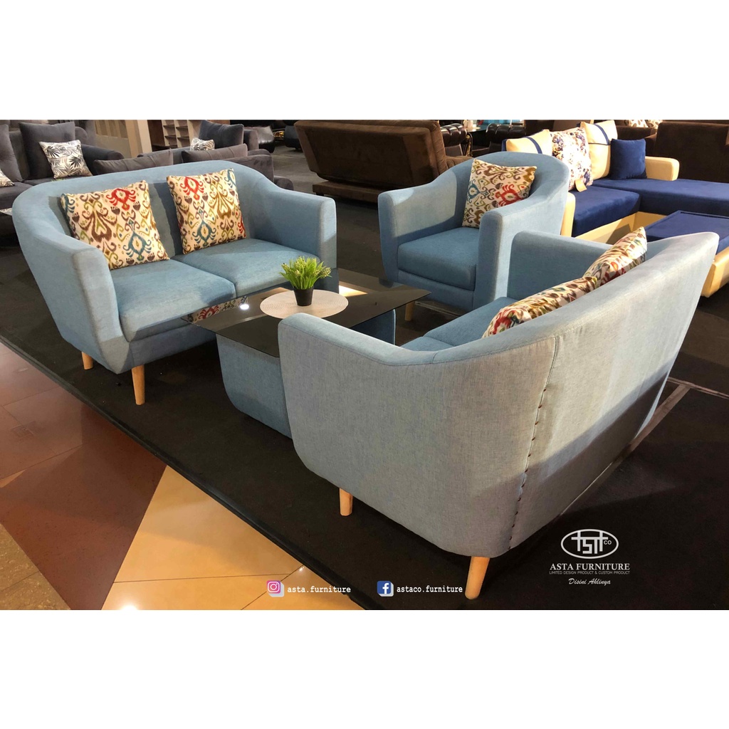 Sofa mewah bergaya eropa Scandinavian 221+table mewah dan elegant