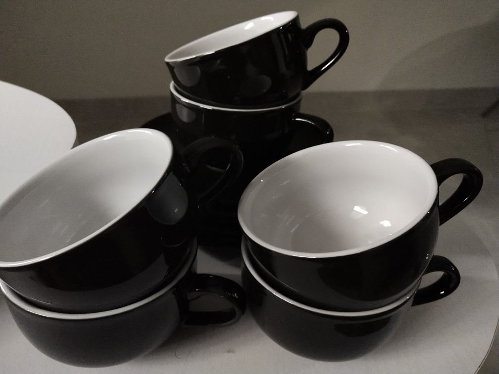 Cangkir Set Cafe Hitam 6 Pasang