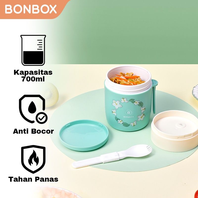 BONBOX BTW30 Kotak Bekal Makanan Lunch Box Set Bahan Plastik
