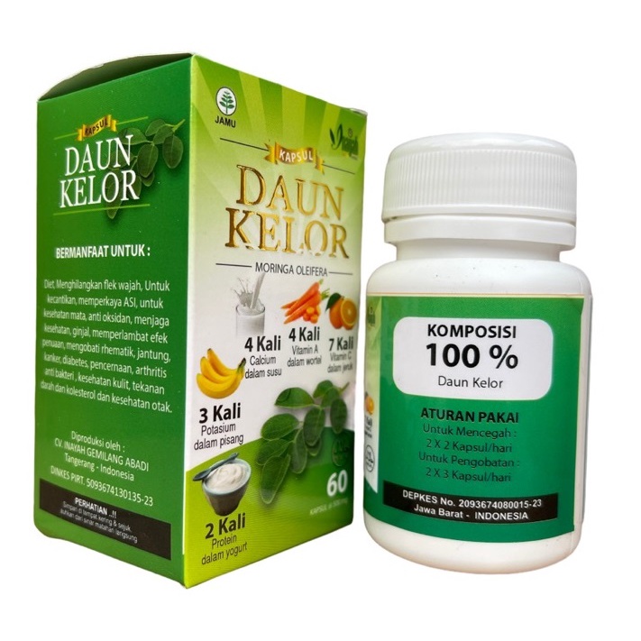 DAUN KELOR KAPSUL ORIGINAL [INAYAH] – HERBAL OBAT MENGATASI JANTUNG GINJAL KANKER DIABETES MEMPERKAYA ASI / ASI BOOSTER