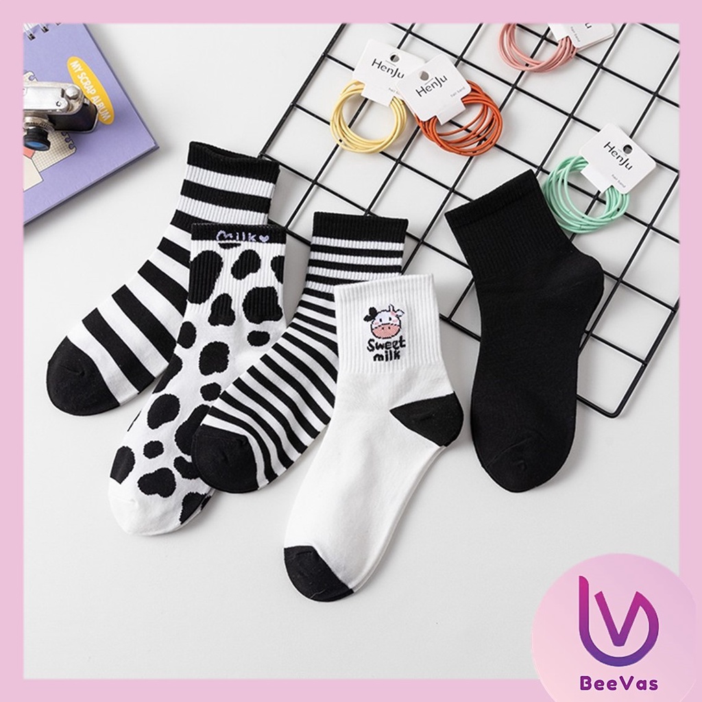 BV.ID •KK818 Kaos Kaki korea Motif Sapi Kaos Kaki Ankle Cute Socks Short Sepatu Lucu Wanita Pria Murah Import