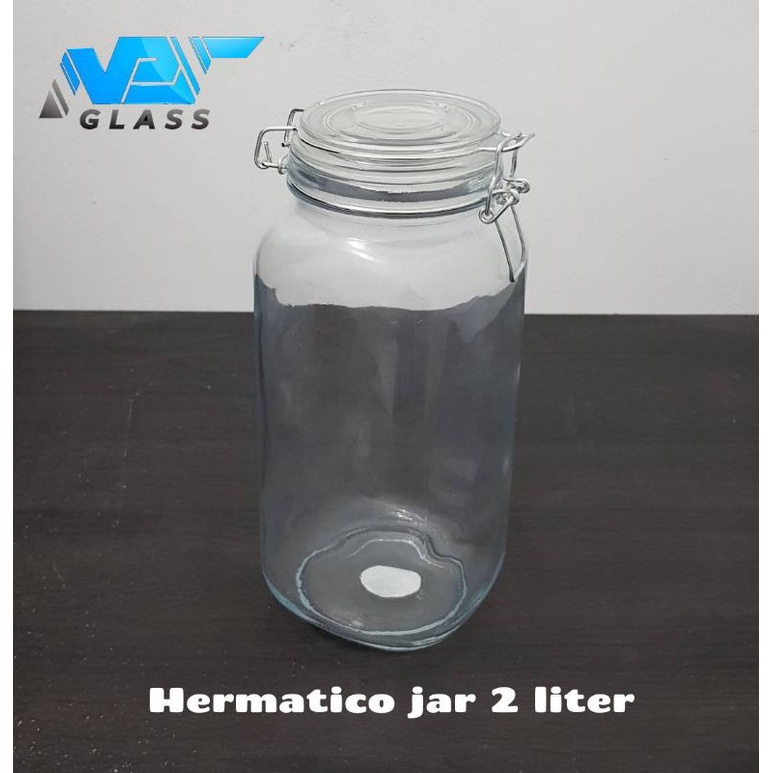 JKKDU2L jar kaca hermatico 2 Liter / toples kaca 2000ml kedap udara