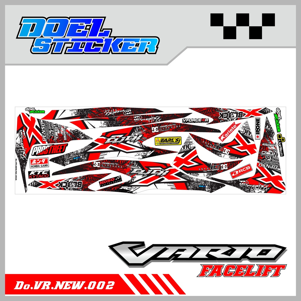 STRIPING VARIO NEW - STICKER STRIPING VARIO FACELIFT HONDA NEW VARIO FACELIFT LIST VARIASI HOONIGAN DOEL-002A