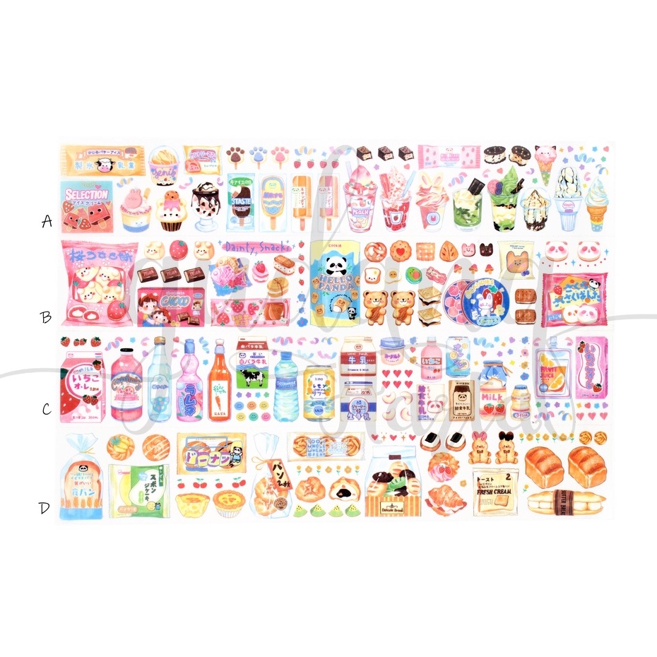 GCC Stiker Washi Dessert Sticker Motif Makanan Manis Kue DIY GCC 303900